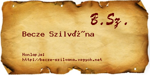 Becze Szilvána névjegykártya